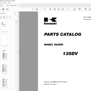 Kawasaki WHEEL DOZER 135DV Parts Manual 93317 -00040