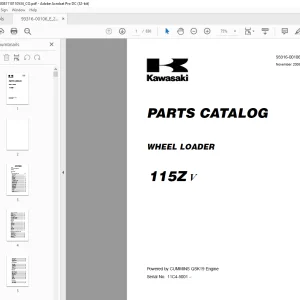Kawasaki 115ZV Wheel Loader Parts Manual (93316-00106)