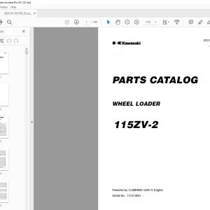 Kawasaki 115ZV-2 Wheel Loader Parts Manual (93316-00195) - PDF DOWNLOAD
