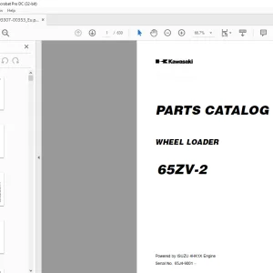 Kawasaki WHEEL LOADER 60ZV-2 Parts Manual 93307-00353 - PDF DOWNLOAD