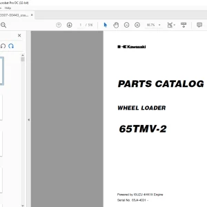 Kawasaki 65TMV-2 Wheel Loader Parts Manual - PDF DOWNLOAD