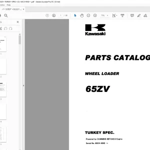 Kawasaki WHEEL LOADER 65ZV PARTS Manual 93307-00340