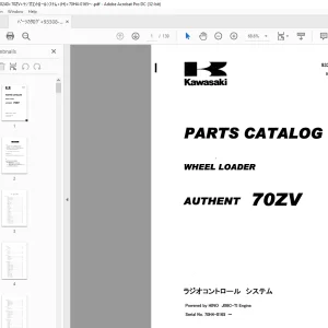 Kawasaki WHEEL LOADER 70Z V Parts Manual 93308-00240