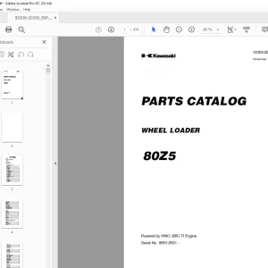 Kawasaki 80ZV Wheel Loader Parts Manual (93309-00393) - PDF DOWNLOAD