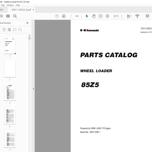 Kawasaki WHEEL LOADER 85Z5 Parts Manual 93311-00323 - PDF DOWNLOAD