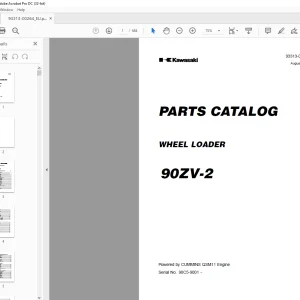 Kawasaki WHEEL LOADER 90ZV-2 Parts Manual 93313-00264