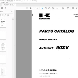 Kawasaki WHEEL LOADER 90ZV Parts Manual 93313-00182
