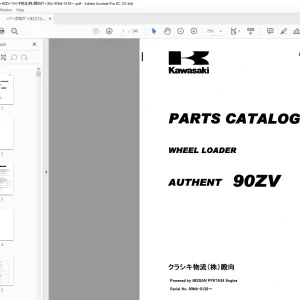 Kawasaki WHEEL LOADER 90ZV Parts Manual 93313-00182