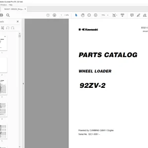 Kawasaki 92ZV-2 Wheel Loader Parts Manual - PDF DOWNLOAD