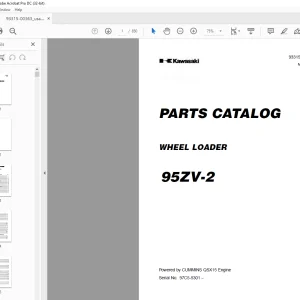Kawasaki WHEEL LOADER 95ZV-2 Parts Manual 93315-00363