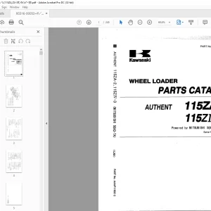Kawasaki Wheel Loader Authent 115ZA-2, 115ZN-3 Parts Manual (AAAP11602-3)