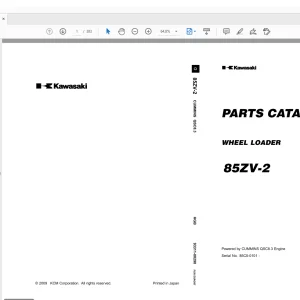 Kawasaki WHEEL LOADER B5ZV-2 Parts Manual 93311-00290