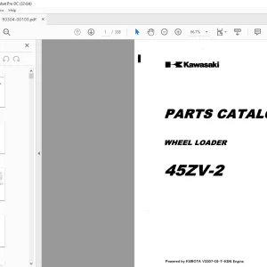 Kawasaki Wheel Loader 45ZV-2 Parts Manual - PDF DOWNLOAD