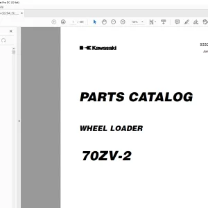 Kawasaki Wheel Loader 70ZV-2 Parts Manual 93308-00294