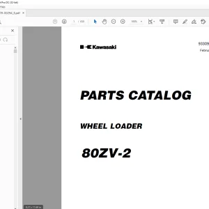 Kawasaki 80ZV-2 Wheel Loader Parts Manual (93309-00294) - PDF DOWNLOAD