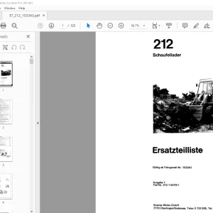 Kramer Allrad 212 Schaufellader Ersatzteilliste - PDF DOWNLOAD