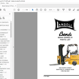 Landoll Bendi Series IV Parts Manual - PDF DOWNLOAD