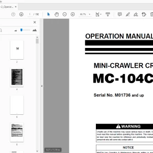 MAEDA MC-104C-2 MINI-CRAWLER CRANE OPERATION MANUAL - PDF