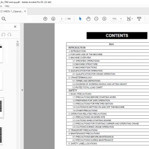 Maeda CRAWLER CRANE CC1485S-1 OPERATION MANUAL 7002 and up