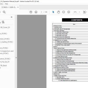 Maeda CRAWLER CRANE CC985S-1 OPERATION MANUAL 51172 and up