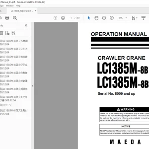 Maeda CRAWLER CRANE LC1385M-8B LC1385M-8BF OPERATION MANUAL
