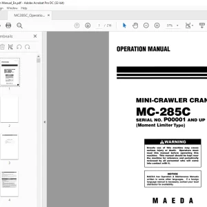 Maeda MC-285C MINI-CRAWLER CRANE OPERATION MANUAL