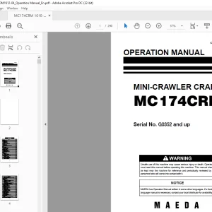 Maeda MC174 CRM MINI-CRAWLER CRANE OPERATION MANUAL