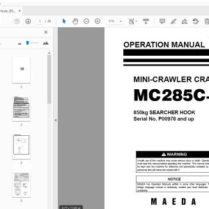 Maeda MC285C-2 MINI-CRAWLER CRANE OPERATION MANUAL - PDF