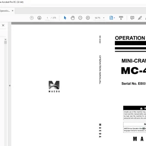 Maeda Mini-Crawler Crane MC-405C Operation Manual- PDF DOWNLOAD