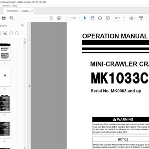 Maeda  MINI-CRAWLER CRANE MK1033C-1 OPERATION MANUAL