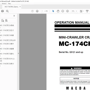 Maeda Mini CRAWLER CRANE MC-174CRM OPERATION MANUAL