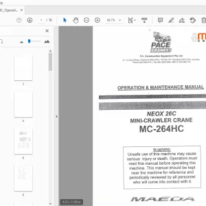 Maeda Pace Cranes MC-264HC Operation and Maintenance Manual - PDF