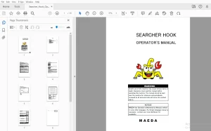 Maeda SEARCHER HOOK Operator's Manual PDF Download