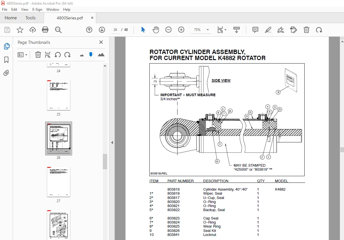Manitou Forklift 4800 SERIES 3 STAGE MAST Parts Manual PDF - Image 3