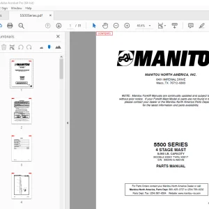 Manitou Forklift 5500 SERIES 4 STAGE MAST Parts Manual - PDF DOWNLOAD