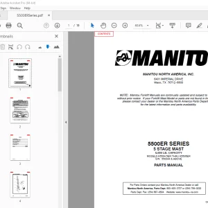 Manitou Forklift 5500ER SERIES 5 STAGE MAST Parts Manual - PDF DOWNLOAD