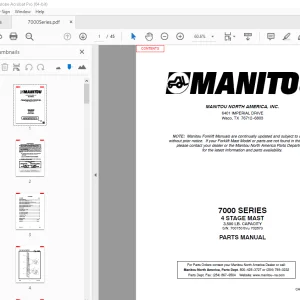 Manitou Forklift 7000 SERIES 4 STAGE MAST Parts Manual - PDF DOWNLOAD