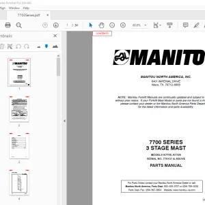 Manitou Forklift 7700 SERIES 3 STAGE MAST Parts Manual - PDF DOWNLOAD