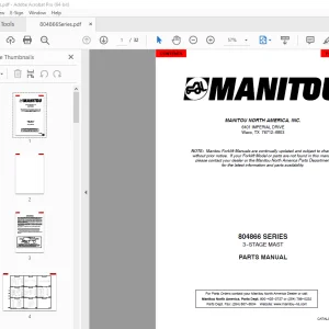 Manitou Forklift 804866 SERIES 3--STAGE MAST Parts Manual - PDF DOWNLOAD