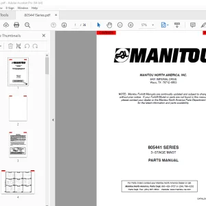 Manitou Forklift 805441 SERIES 3--STAGE MAST Parts Manual PDF