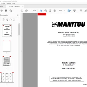 Manitou Forklift 806917 SERIES 2--STAGE MAST Parts Manual PDF