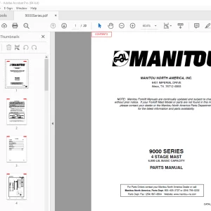 Manitou Forklift 9000 SERIES 4 STAGE MAST Parts Manual - PDF DOWNLOAD