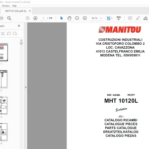 Manitou Forklift MHT 10120L Parts Manual - PDF DOWNLOAD