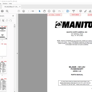Manitou Forklift MLA628-120 LSU POWERSHIFT SERIES 3-E2 Parts Manual PDF