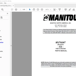 Manitou Forklift MVT628T Tier III Engine Parts Manual - PDF DOWNLOAD