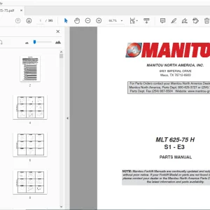 Manitou MLT 625-75 H S1 - E3 PARTS MANUAL - PDF DOWNLOAD