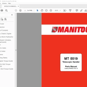 Manitou MT 5519 Telescopic Handler Parts Manual - PDF DOWNLOAD