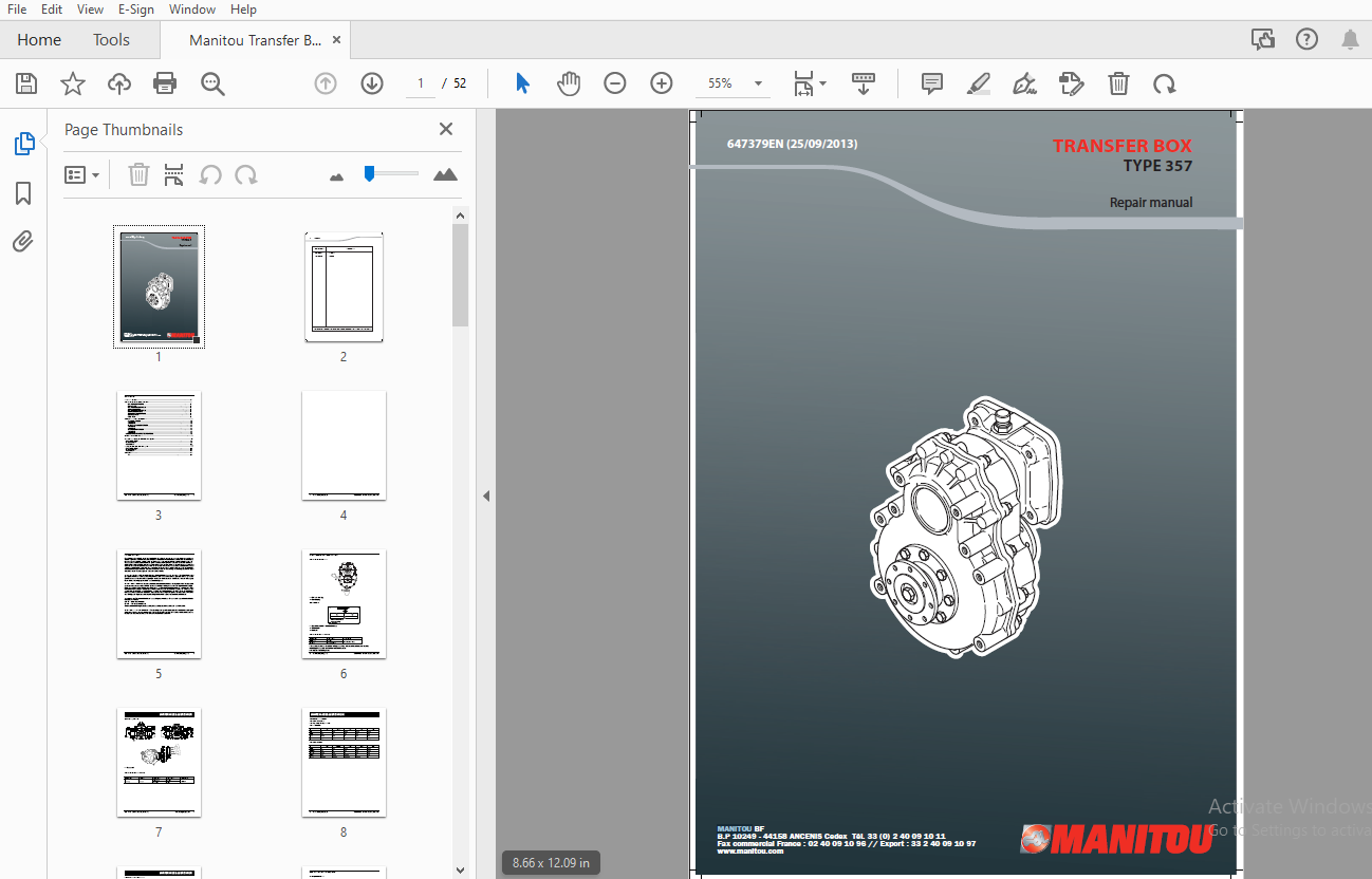 Manitou Transfer Box 357 Repair Manual_647379EN - PDF - HeyDownloads ...