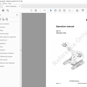 Manitowoc Crane Care GHC 75 Telescopic crane Operation manual