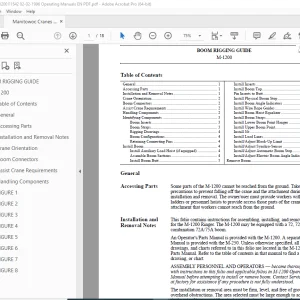 Manitowoc Cranes M 1200 F1542 02-02-1996 Operating Manual PDF
